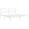 vidaXL Bed Frame White Steel King Bed Frame Rectangular Modern