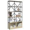 vidaXL Bookcase Sonoma Oak 39.4"x10.2"x70.9" Engineered Wood and Metal