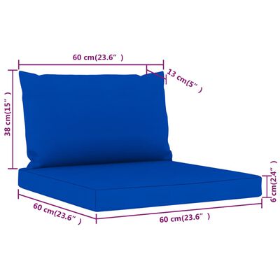 vidaXL Pallet Sofa Cushions 2 pcs Blue Fabric