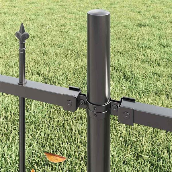vidaXL Garden Fence Grey 170 x 140 cm Powder-Coated Steel