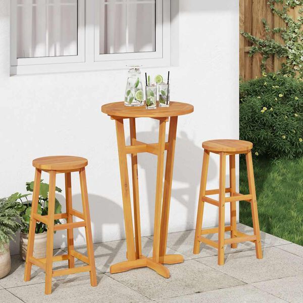 vidaXL Garden Bar Table Natural Brown Solid Acacia wood Standard Durable