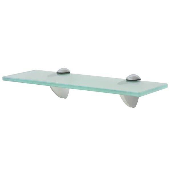 vidaXL Floating Shelf Set of 2 Clear Tempered glass, Zinc alloy