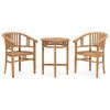 vidaXL 3 Piece Patio Dining Set Solid Teak Wood