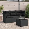 vidaXL Garden Sofa Set Black PE rattan, powder-coated steel Standard