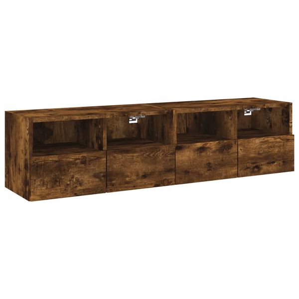 vidaXL TV Wall Cabinets 2 pcs Smoked Oak 23.6x11.8x11.8" Engineered Wood