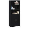 vidaXL Highboard Black Oak 27.36 x 13.39 x 70.87 in Engineered Wood
