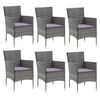 vidaXL Dining Set Grey PE Rattan 7-piece Durable Dining Set