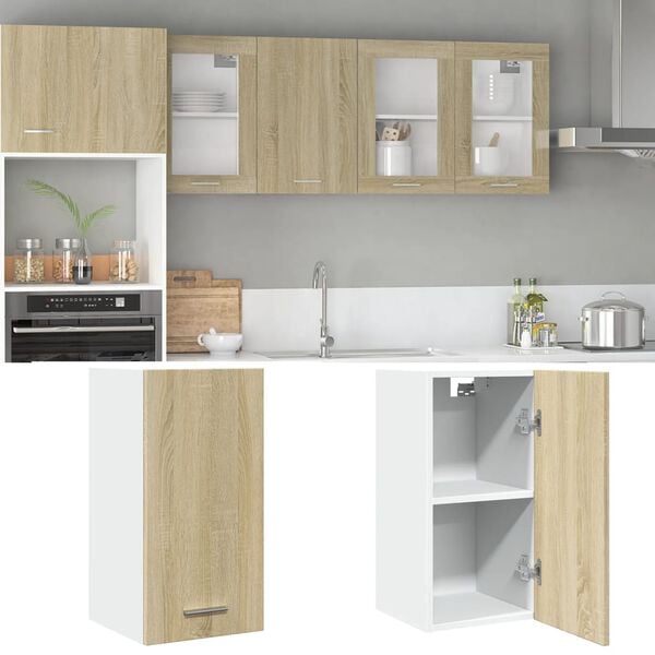 vidaXL Hanging Cabinet Sonoma Oak Engineered wood Standard cabinet size