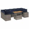 vidaXL 8 Piece Patio Sofa Set with Cushions Gray Poly Rattan