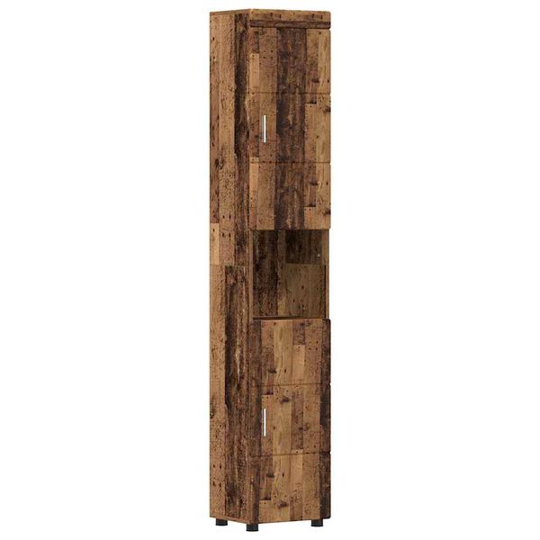 vidaXL Bathroom Cabinet Set TULUM Old Wood 14.57 x 12.40 x 79.92 in