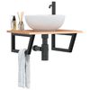 vidaXL Basin Shelf Wall Mounted Steel and Solid Wood Oak