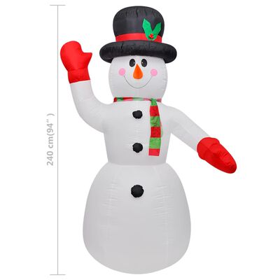 vidaXL Christmas Inflatable Snowman 8 ft
