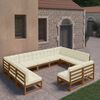vidaXL Garden Lounge Set Honey Brown Solid Pinewood, 100% Polyester Large