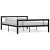 vidaXL Bed Frame Black and White Metal 47.2 x 78.7 in Durable