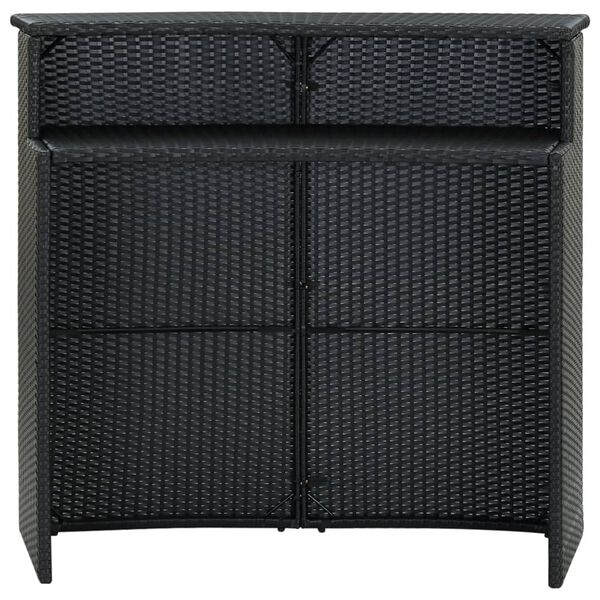 vidaXL Bar Table Black PE rattan Standard Tough Bar Table