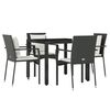 vidaXL Garden Dining Set Black, Cream White