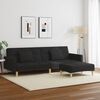 vidaXL Sofa Bed Black Polyester fabric with wooden frame and foam filling