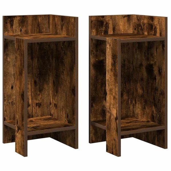 vidaXL Side Table Set of 2 Smoked Oak Engineered Wood Small Side Table