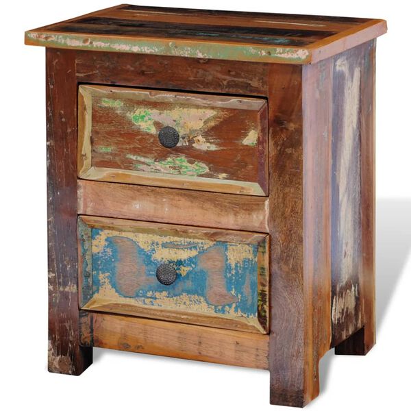 vidaXL Bedside Cabinet Multicolor Reclaimed solid wood Bedside Cabinet