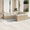 vidaXL Garden Sofa Set Beige PE rattan Large Adjustable Feet