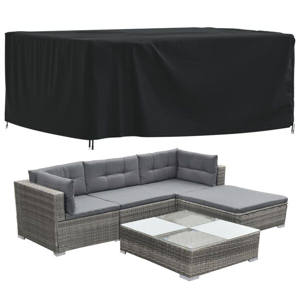 vidaXL Garden Furniture Cover Black 420D oxford with PU coating
