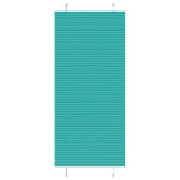 vidaXL Pleated Blind Petrol green 100% Polyester 33.5 x 78.7 in