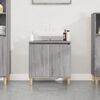 vidaXL Sink Cabinet Grey Sonoma Engineered wood, Solid eucalyptus wood