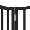 vidaXL Dog Gate with Door Foldable 6 Panels Black 118.1 " Poplar Wood