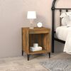 vidaXL Bedside Cabinet Smoked oak Engineered wood, metal Bedside Cabinet