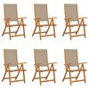 vidaXL Folding Garden Chair Set of 6 Taupe