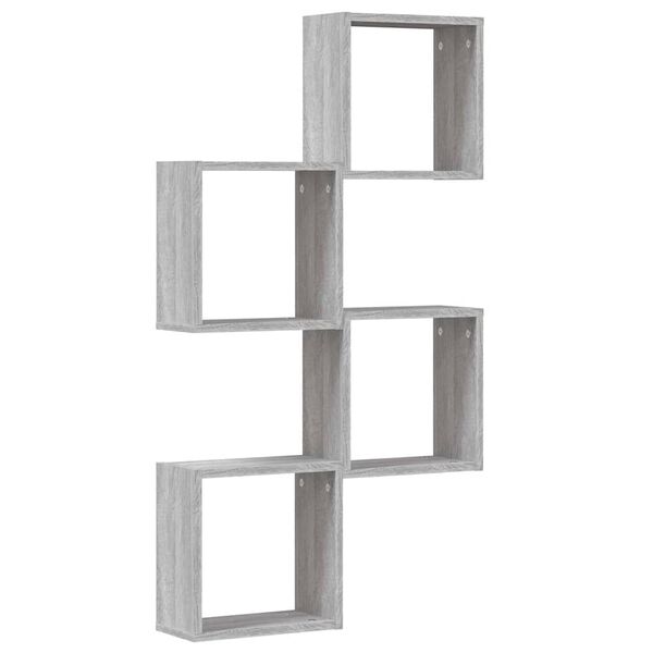 vidaXL Wall Cube Shelves 4 pcs Grey Sonoma 11.8x5.9x11.8"