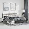 vidaXL Bed Frame Black Powder-Coated Steel 76.0 x 80.0 in Bed Frame