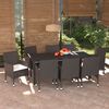 vidaXL Dining Set Brown PE rattan, steel, fabric, glass, aluminum Medium