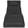 vidaXL Sunlounger Black PE rattan, textilene fabric, cotton padding, steel