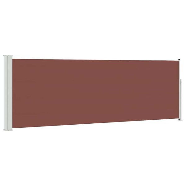 vidaXL Side Awning Brown screen, Grey stand