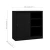 vidaXL Office Cabinet Black Steel 35.4x15.7x35.4 in Filing Cabinet