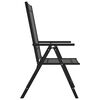 vidaXL Garden Chair Set of 6 Black Aluminum Standard Foldable