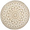 vidaXL Pouffe White printed pattern Jute with EPS foam balls filling