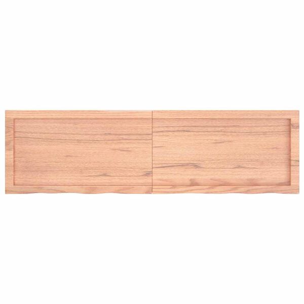 vidaXL Bathroom Countertop Light Brown 55.1"x15.7"x(0.8"-1.6") Treated Solid Wood