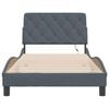 vidaXL Bed Frame with LED without Mattress Dark Gray 39.4"x74.8" Velvet