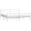 vidaXL Bed Frame White Steel Double Bed Bed Frame Rectangular Modern