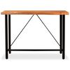 vidaXL Bar Set Natural Wood, Black Solid Acacia Wood, Reclaimed Wood, Steel