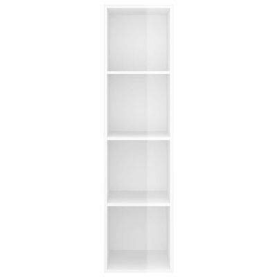 vidaXL Wall-mounted TV Cabinet High Gloss White 14.6"x14.6"x56.1" Engineered Wood