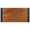 vidaXL Dining Table Natural wood tone and black Solid rough mango wood