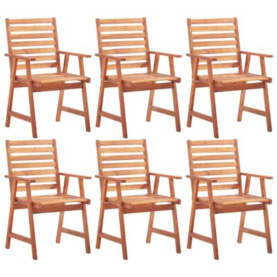 vidaXL Patio Dining Chairs 6 pcs Solid Acacia Wood