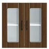 vidaXL Kitchen Wall Cabinet Brown Oak Engineered wood and glass Medium