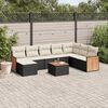 vidaXL Garden Sofa Set Black PE Rattan Large Adjustable Feet