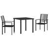 vidaXL Garden Dining Set 3 pcs Black PVC rattan