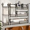 vidaXL Wall Shelf Set Set of 6 Gray Sonoma Engineered wood, metal Large