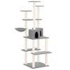 vidaXL Cat Tree Light Grey Engineered wood, plush, sisal 65.7 in Durable